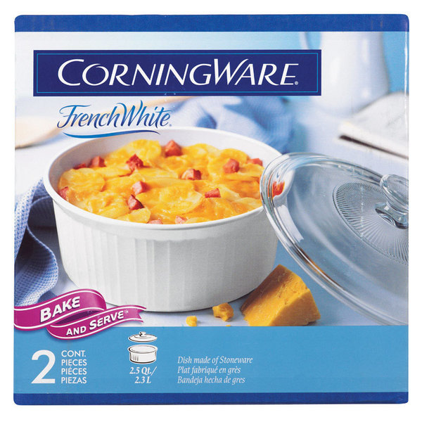 Corningware Casserol+Cvr2.5Q Wht Rnd 1105930